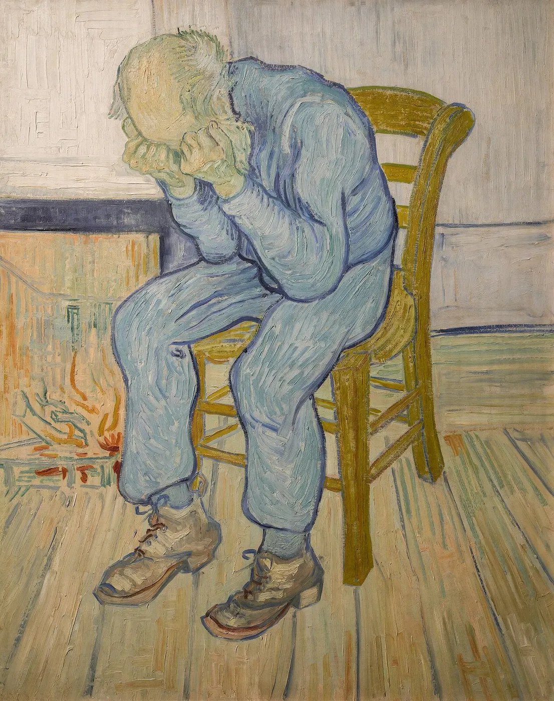 At Eternity's Gate (1890) by Vincent van Gogh — original painting reproduced as a hand-painted oil on canvas