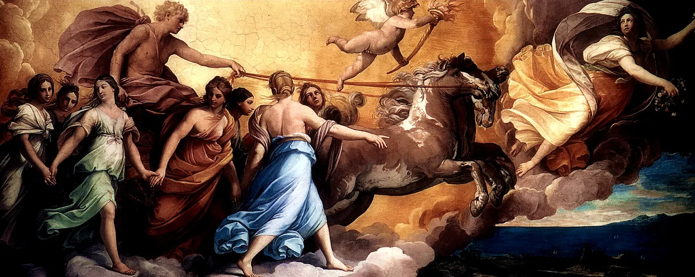 Aurora (1612) by Guido Reni — original painting reproduced as a hand-painted oil on canvas