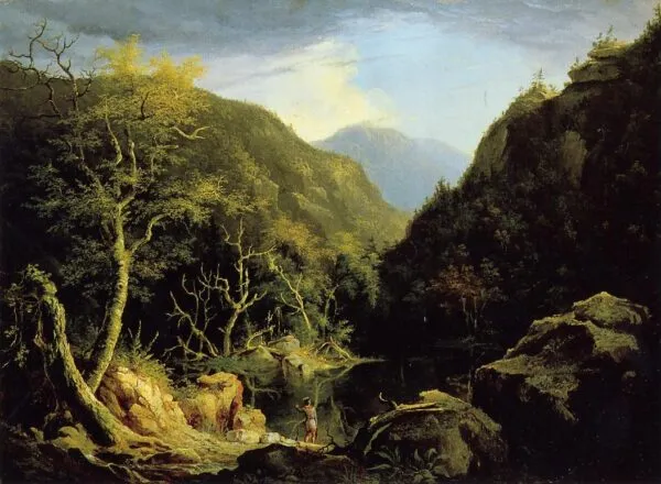 Autumn in the Catskills (1827) by Thomas Cole — original painting reproduced as a hand-painted oil on canvas