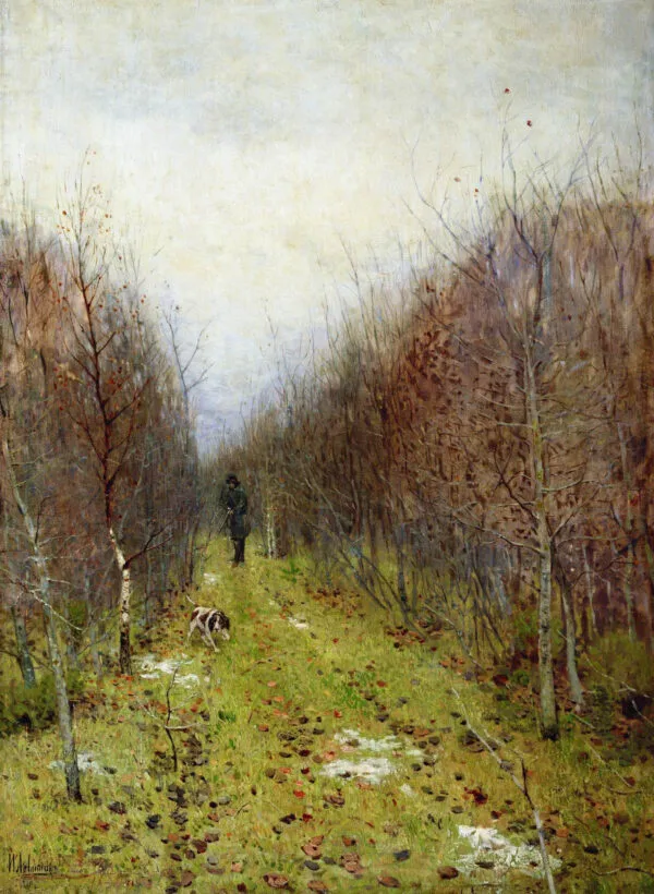 Autumn Landscape (1880) by Isaac Levitan — original painting reproduced as a hand-painted oil on canvas