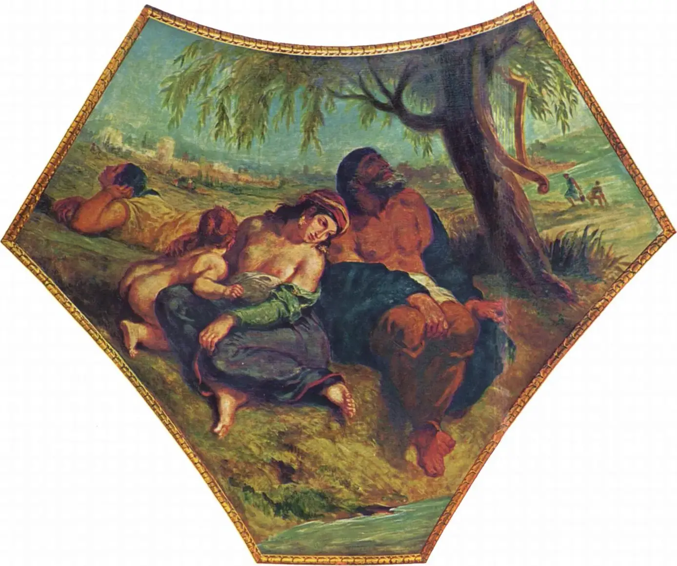 Babylonian Captivity (1842) by Eugène Delacroix — original painting reproduced as a hand-painted oil on canvas