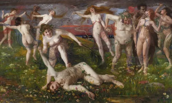 Bacchanale (1896) by Lovis Corinth — original painting reproduced as a hand-painted oil on canvas