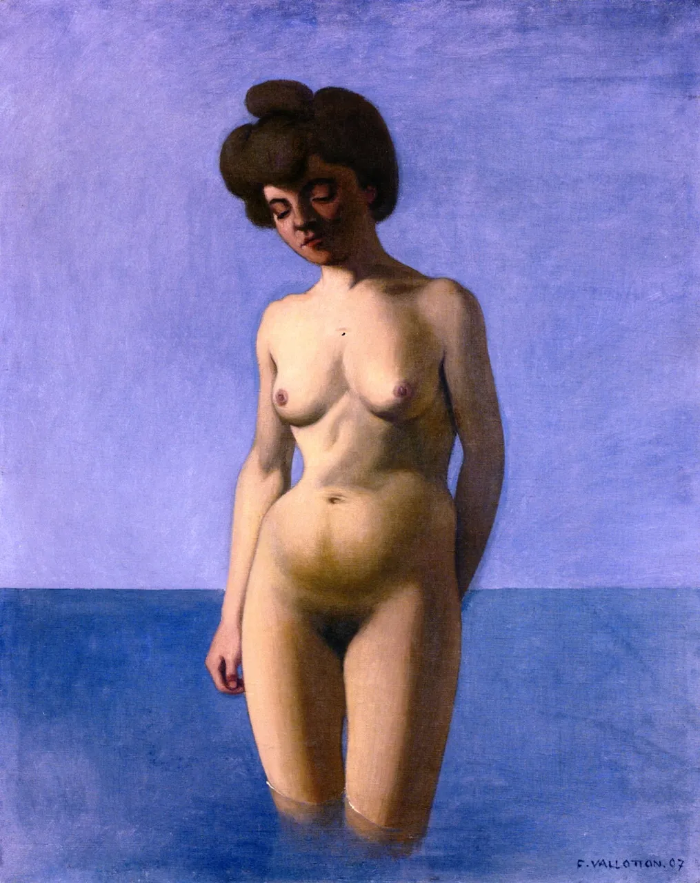 Baigneuse de face (1907) by Félix Vallotton — original painting reproduced as a hand-painted oil on canvas