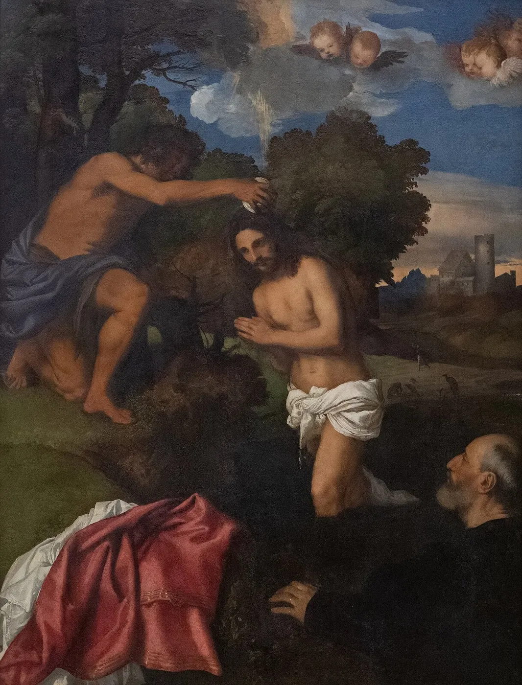 Baptism of Christ (1511) by Titian — original painting reproduced as a hand-painted oil on canvas