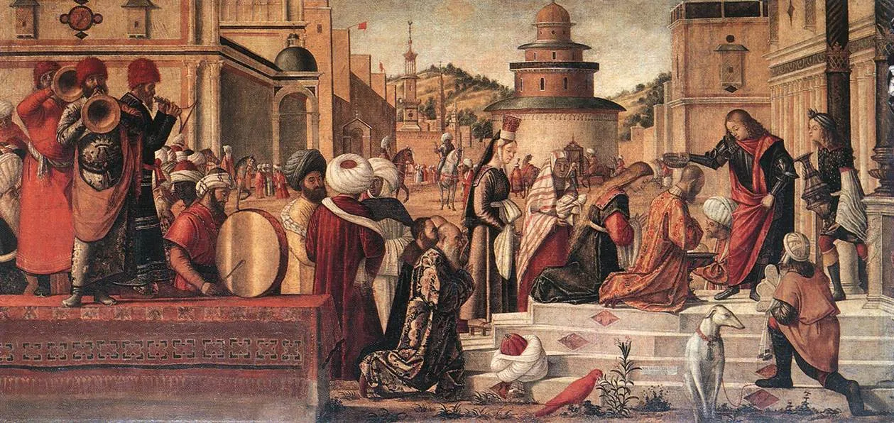Baptism of the Selenites (1507) by Vittore Carpaccio — original painting reproduced as a hand-painted oil on canvas