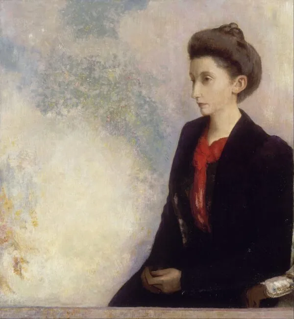 Baronne Robert de Domecy (1900) by Odilon Redon — original painting reproduced as a hand-painted oil on canvas