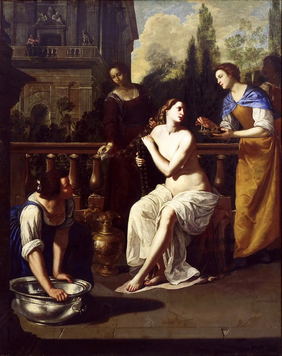 Bathsheba (1637) by Artemisia Gentileschi — original painting reproduced as a hand-painted oil on canvas