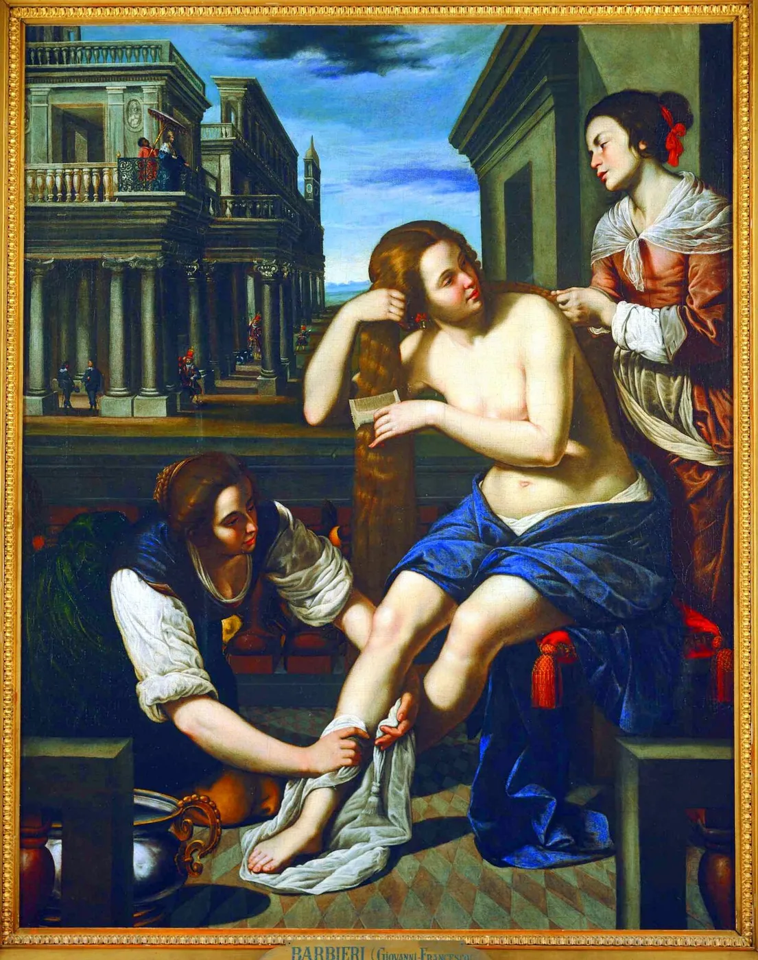Bathsheba at Her Bath (1637) by Artemisia Gentileschi — original painting reproduced as a hand-painted oil on canvas