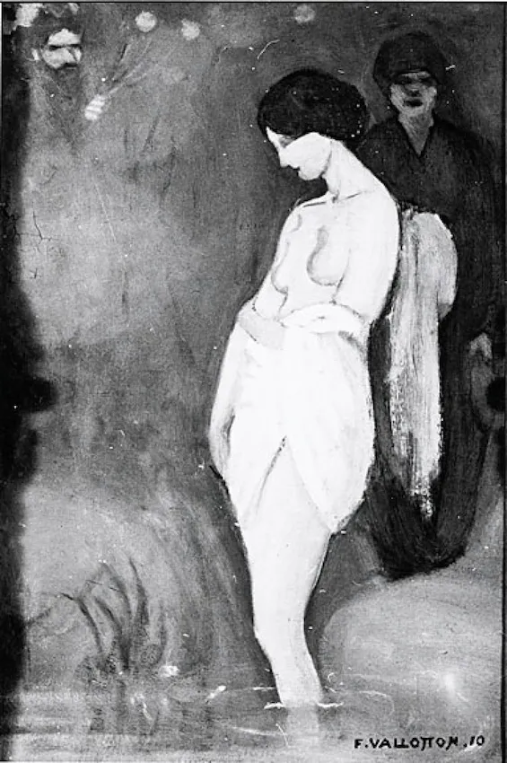 Bathsheba at her bath (1910) by Félix Vallotton — original painting reproduced as a hand-painted oil on canvas