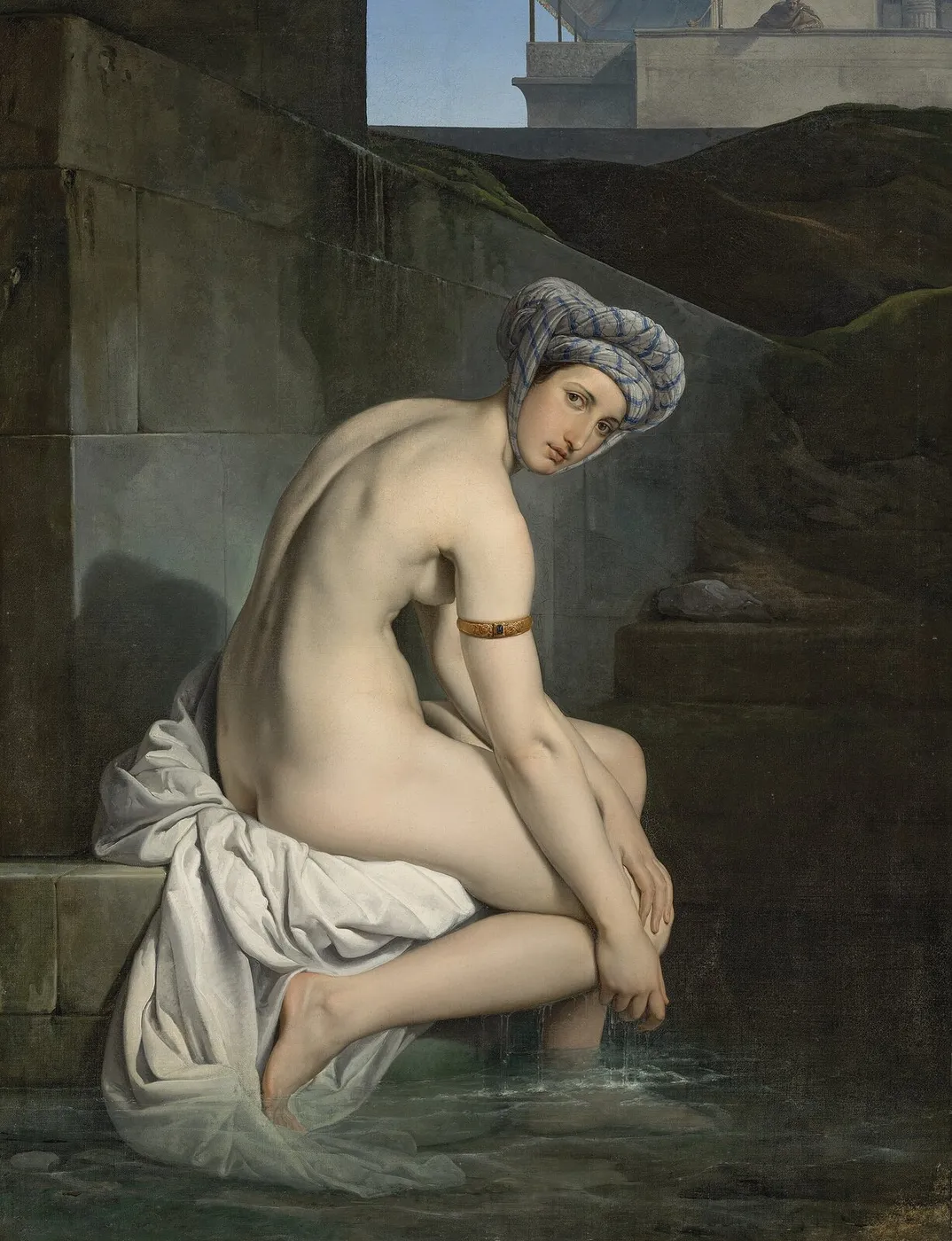 Bathsheba (1827) by Francesco Hayez — original painting reproduced as a hand-painted oil on canvas