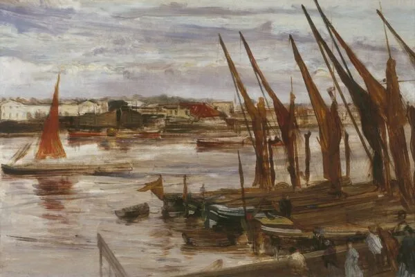 Battersea Reach (1863) by James McNeill Whistler — original painting reproduced as a hand-painted oil on canvas