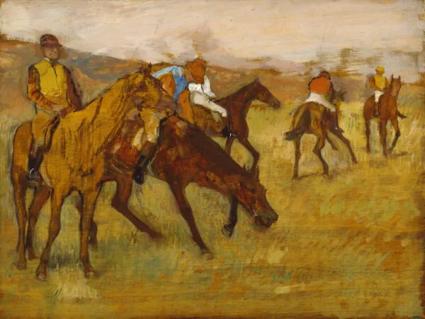 Before the Race (1882) by Edgar Degas — original painting reproduced as a hand-painted oil on canvas
