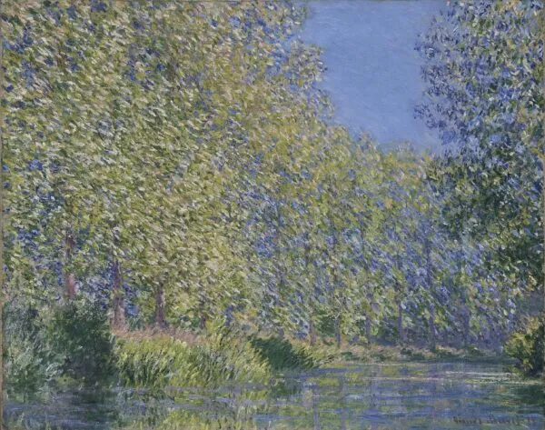 Bend in the Epte River near Giverny (1888) by Claude Monet — original painting reproduced as a hand-painted oil on canvas