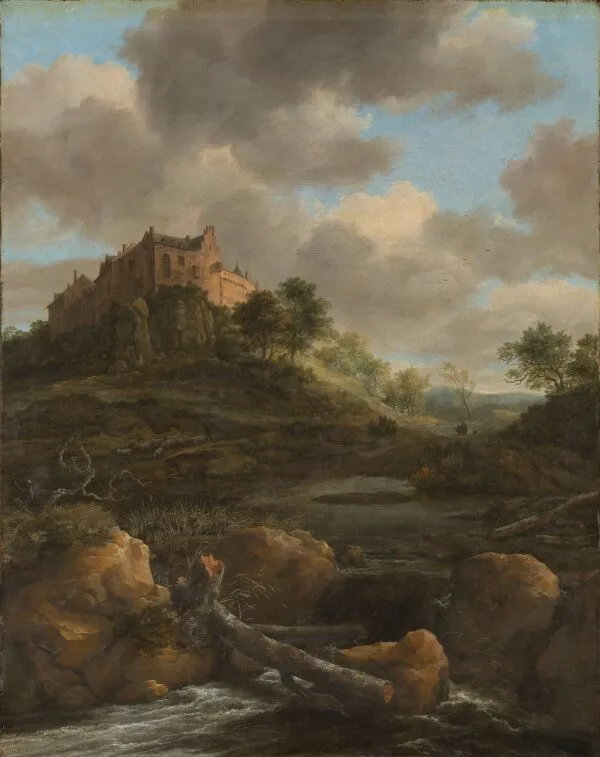 Bentheim Castle (1650) by Jacob van Ruisdael — original painting reproduced as a hand-painted oil on canvas