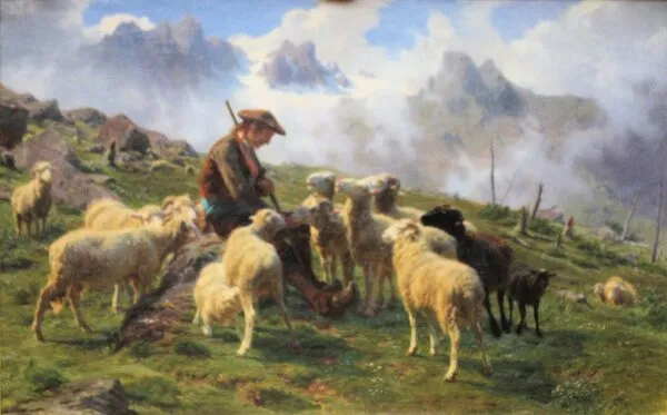 Berger des Pyrénées (1864) by Rosa Bonheur — original painting reproduced as a hand-painted oil on canvas