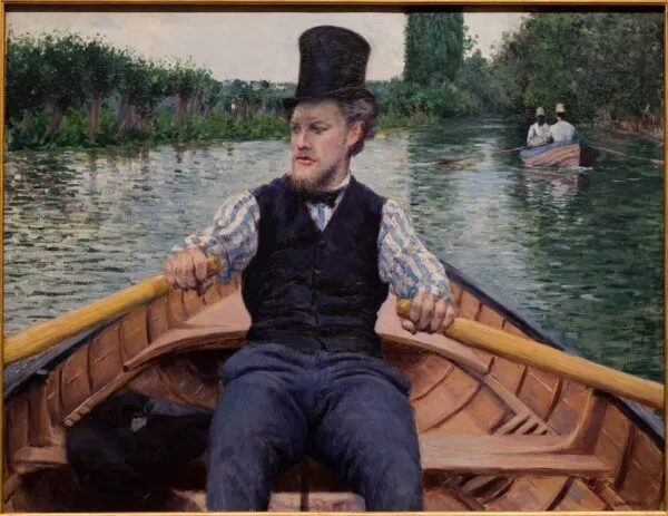 Boating Party (1878) by Gustave Caillebotte — original painting reproduced as a hand-painted oil on canvas