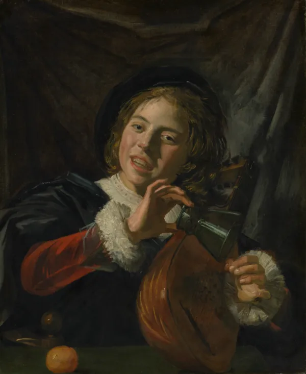 Boy with a Lute (1626) by Frans Hals — original painting reproduced as a hand-painted oil on canvas
