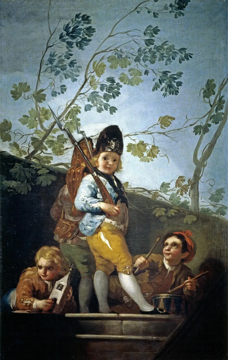 Boys playing soldiers — Francisco Goya