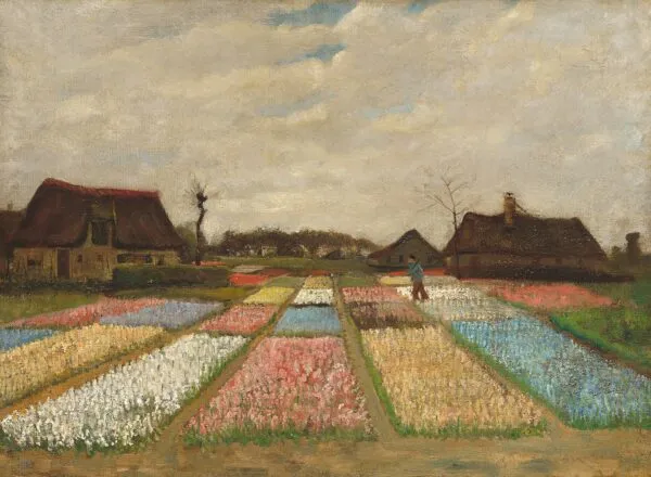 Bulb Fields (1883) by Vincent van Gogh — original painting reproduced as a hand-painted oil on canvas