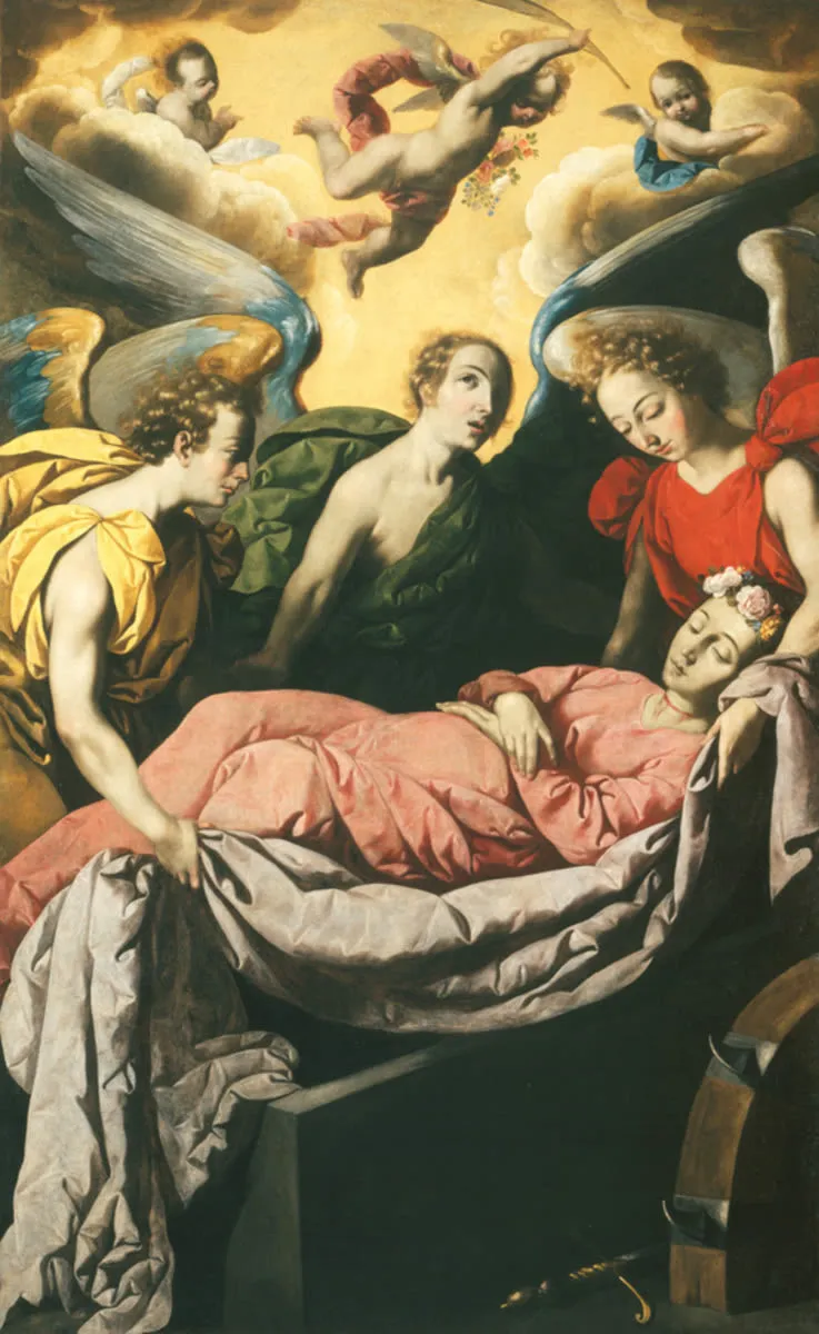 Burial of Saint Catherine (1636) by Francisco de Zurbarán — original painting reproduced as a hand-painted oil on canvas