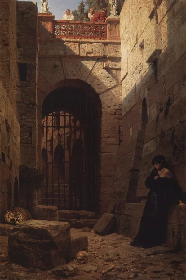 Caesar's joy (1879) by Vasily Polenov — original painting reproduced as a hand-painted oil on canvas