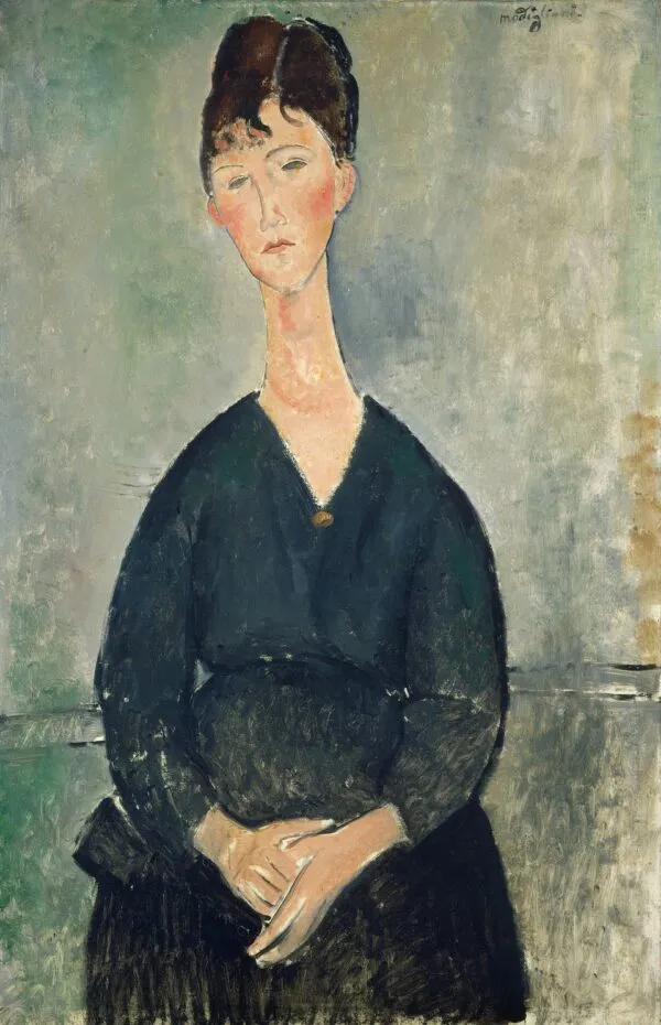 Cafe Singer (1917) by Amedeo Modigliani — original painting reproduced as a hand-painted oil on canvas
