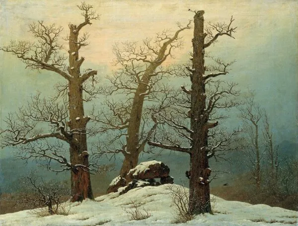 Cairn in Snow (1807) by Caspar David Friedrich — original painting reproduced as a hand-painted oil on canvas