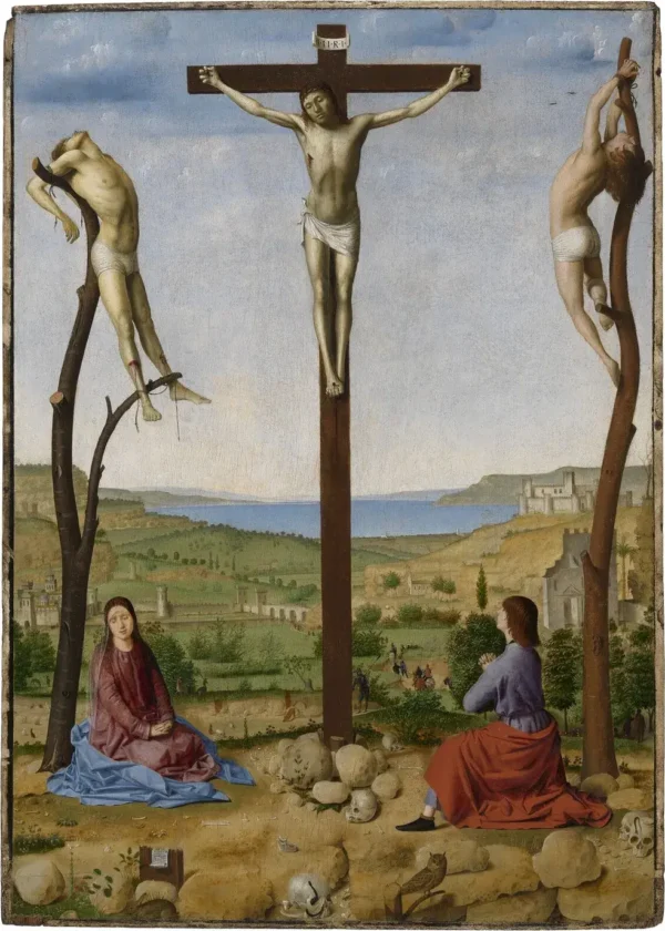 Calvary (1475) by Antonello da Messina — original painting reproduced as a hand-painted oil on canvas