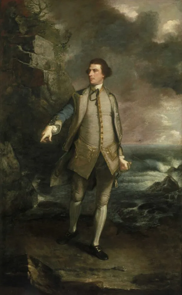 Captain the Honourable Augustus Keppel, 1725-86 (1750) by Joshua Reynolds — original painting reproduced as a hand-painted oil on canvas