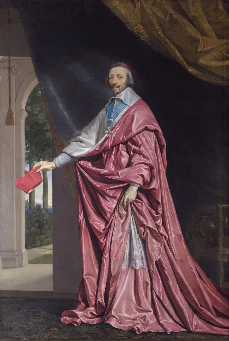 Cardinal de Richelieu (1636) by Philippe de Champaigne — original painting reproduced as a hand-painted oil on canvas