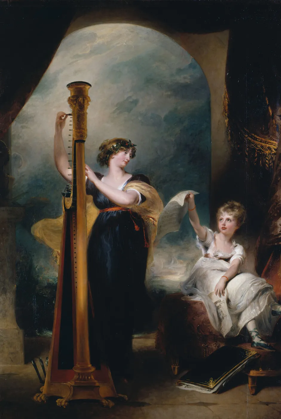 Caroline, Princess of Wales, and Princess Charlotte (1801) by Thomas Lawrence — original painting reproduced as a hand-painted oil on canvas