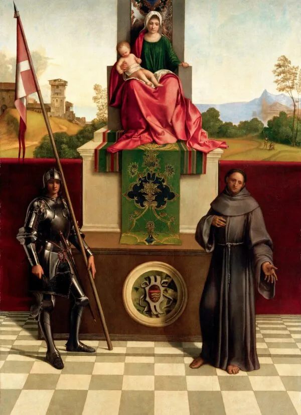 Castelfranco Madonna (1503) by Giorgione — original painting reproduced as a hand-painted oil on canvas