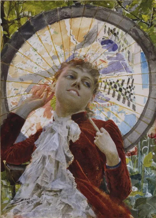 Castles in the Air (1885) by Anders Zorn — original watercolour reproduced as a hand-painted oil on canvas