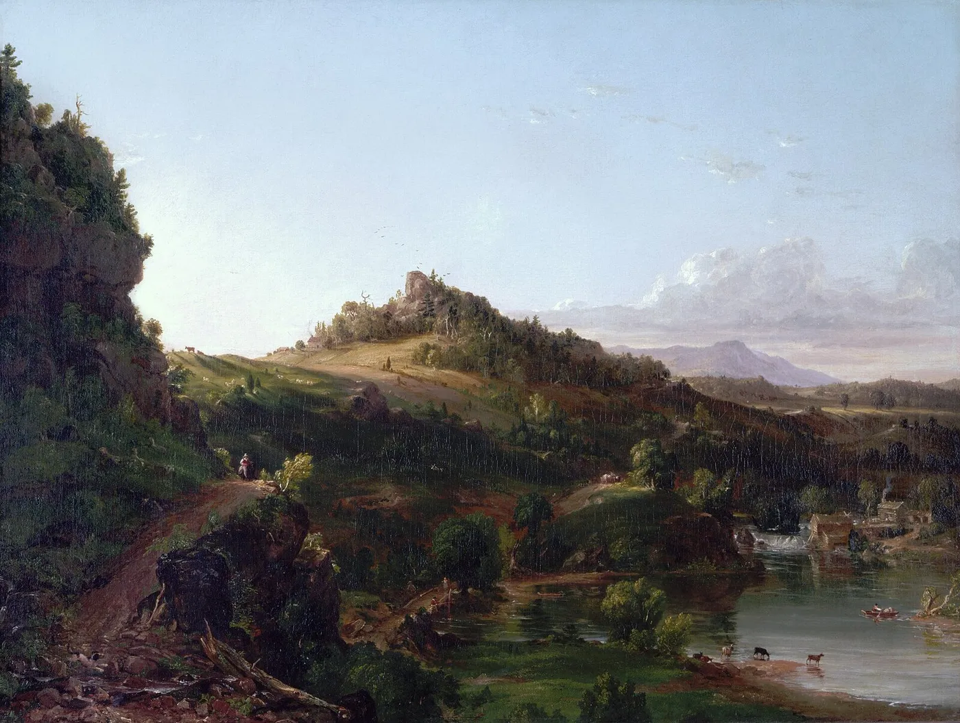 Catskill Scenery (1833) by Thomas Cole — original painting reproduced as a hand-painted oil on canvas