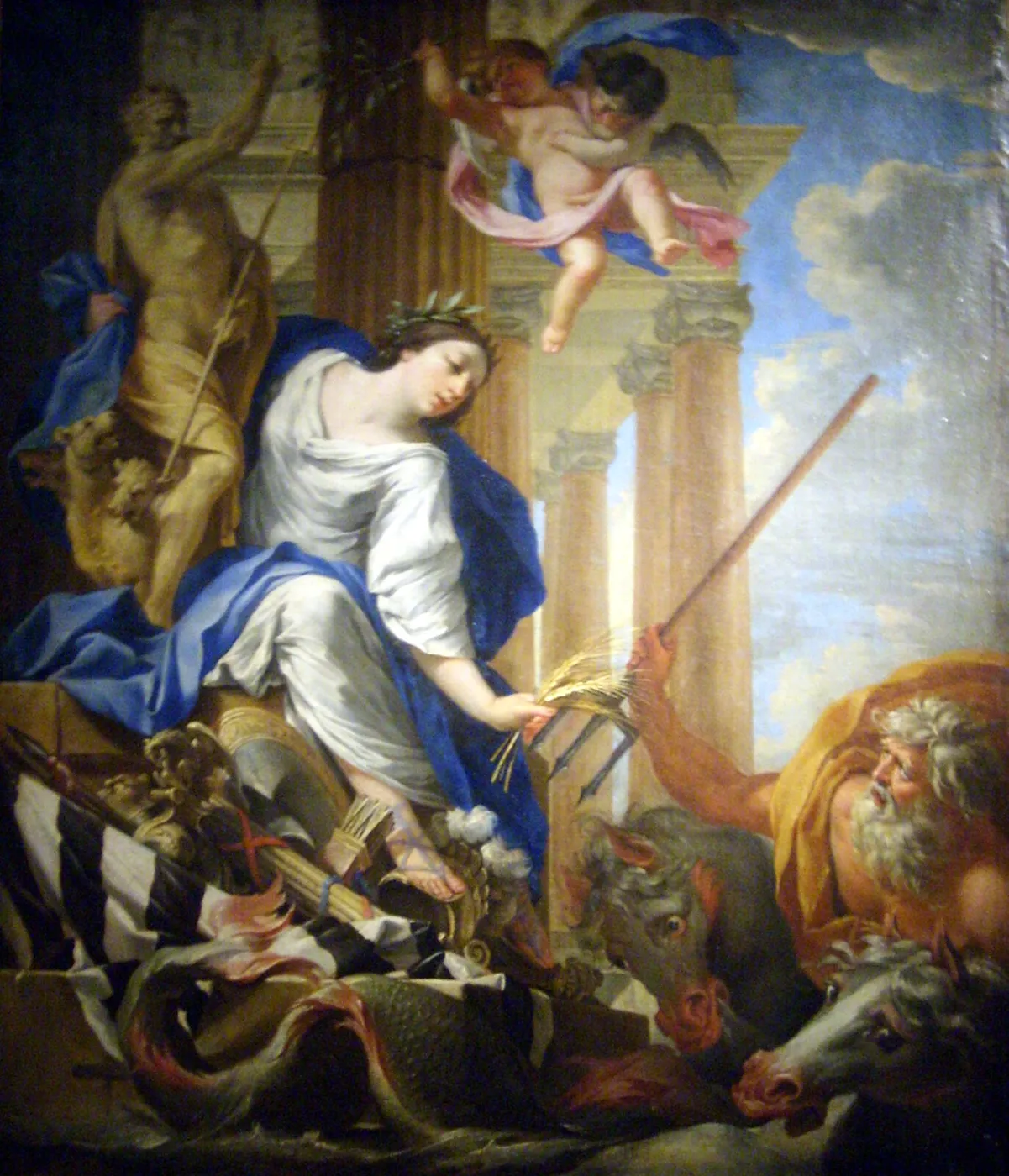 Ceres trampling the attributes of the War (1635) by Simon Vouet — original painting reproduced as a hand-painted oil on canvas