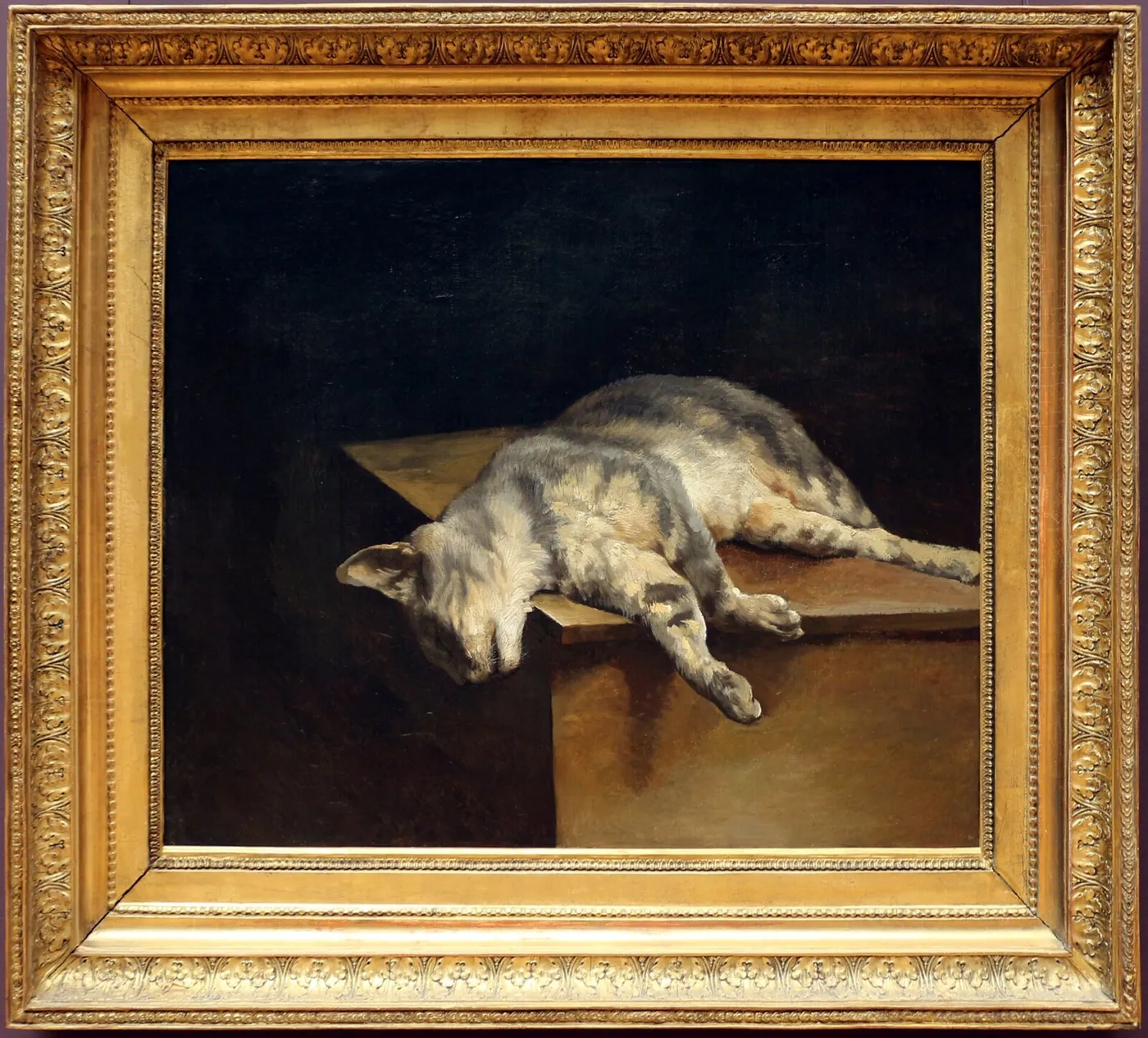 Chat mort (1850) by Théodore Géricault — original painting reproduced as a hand-painted oil on canvas
