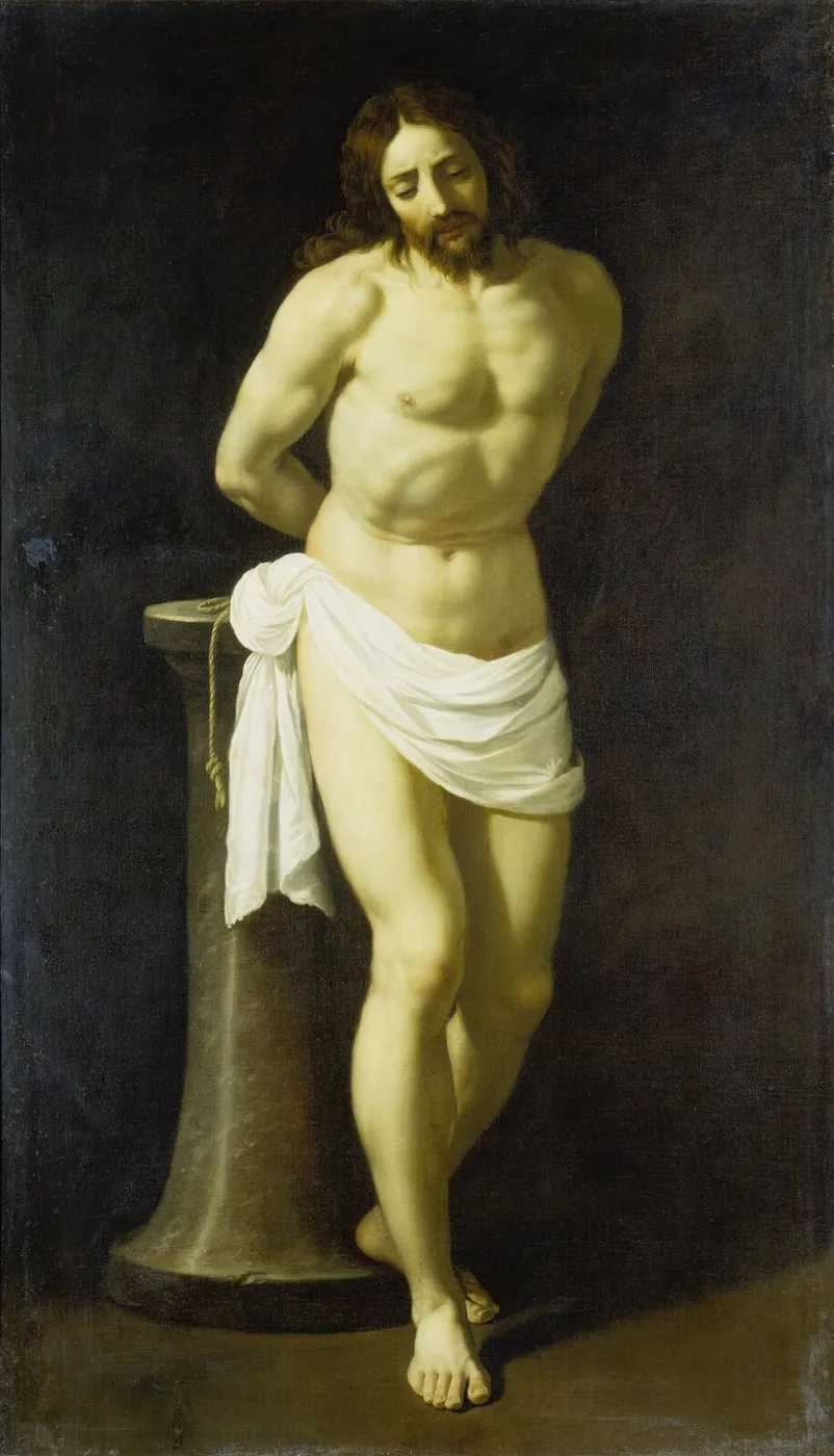 Christ at the Column (1604) by Guido Reni — original painting reproduced as a hand-painted oil on canvas