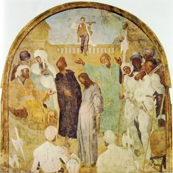 Christ before Pilate (1523) by Pontormo — original painting reproduced as a hand-painted oil on canvas
