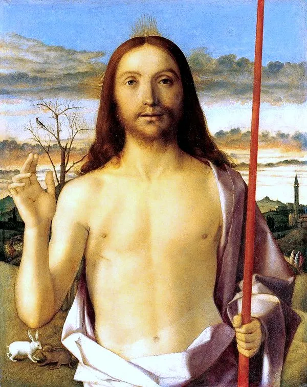 Christ Blessing (1500) by Giovanni Bellini — original painting reproduced as a hand-painted oil on canvas