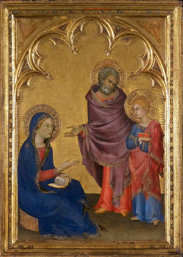 Christ discovered in the temple (1342) by Simone Martini — original painting reproduced as a hand-painted oil on canvas