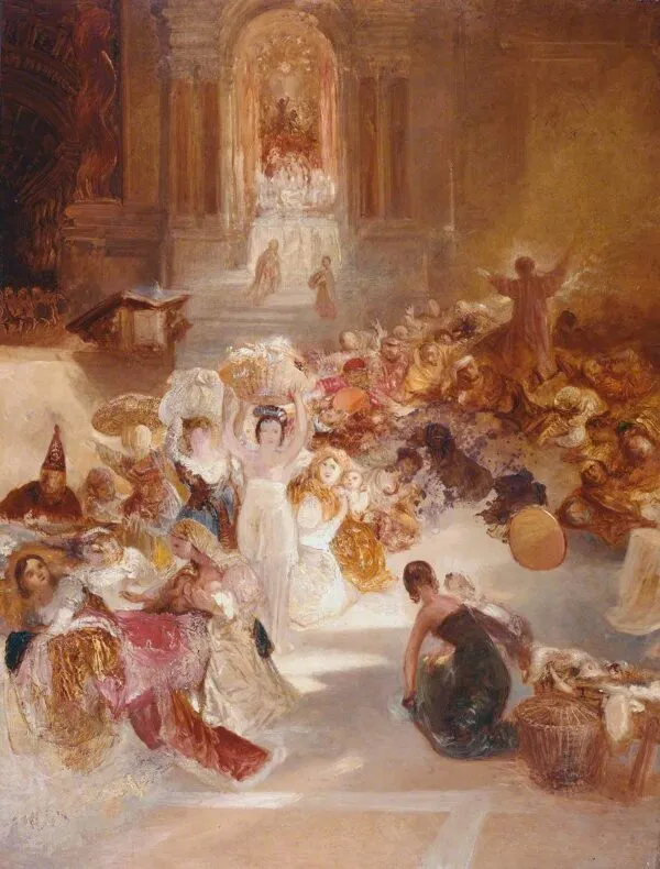 Christ Driving the Traders from the Temple (1832) by J. M. W. Turner — original painting reproduced as a hand-painted oil on canvas