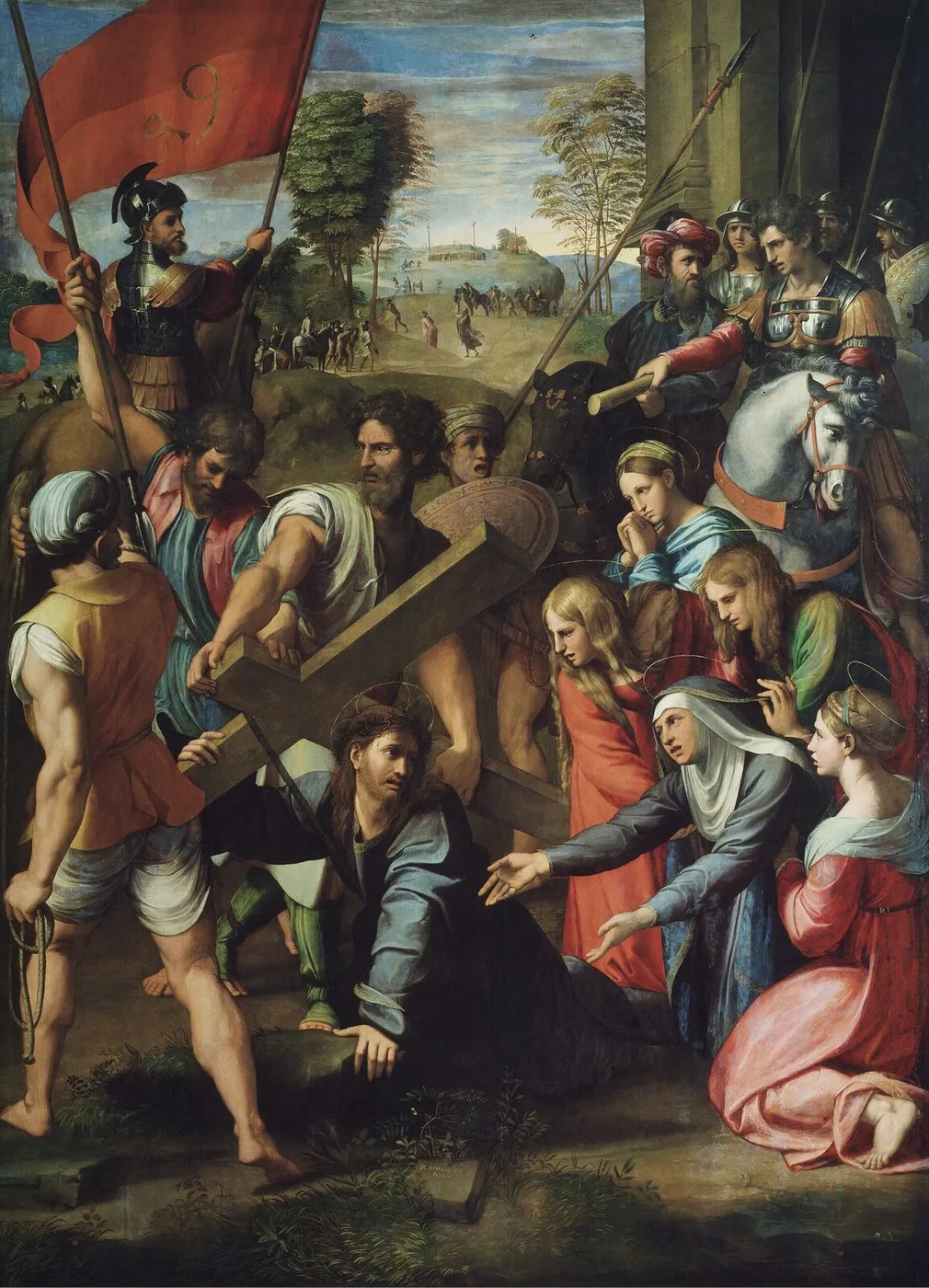 Christ Falling on the Way to Calvary (1515) by Raphael — original painting reproduced as a hand-painted oil on canvas