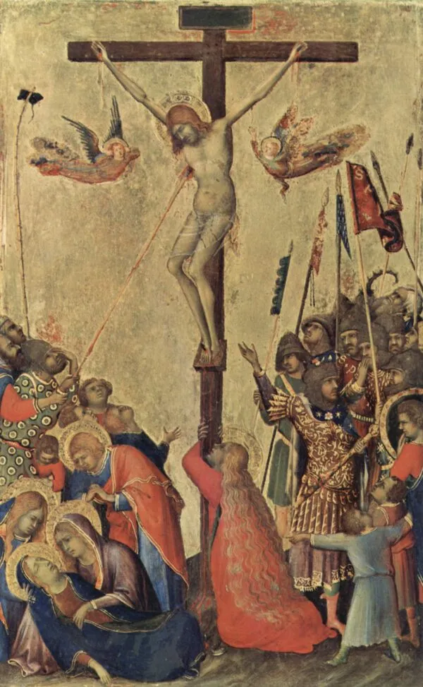 Christ on the Cross (1400) by Simone Martini — original painting reproduced as a hand-painted oil on canvas