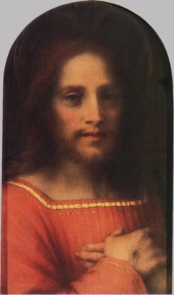 Christ the Redeemer (1525) by Andrea del Sarto — original painting reproduced as a hand-painted oil on canvas