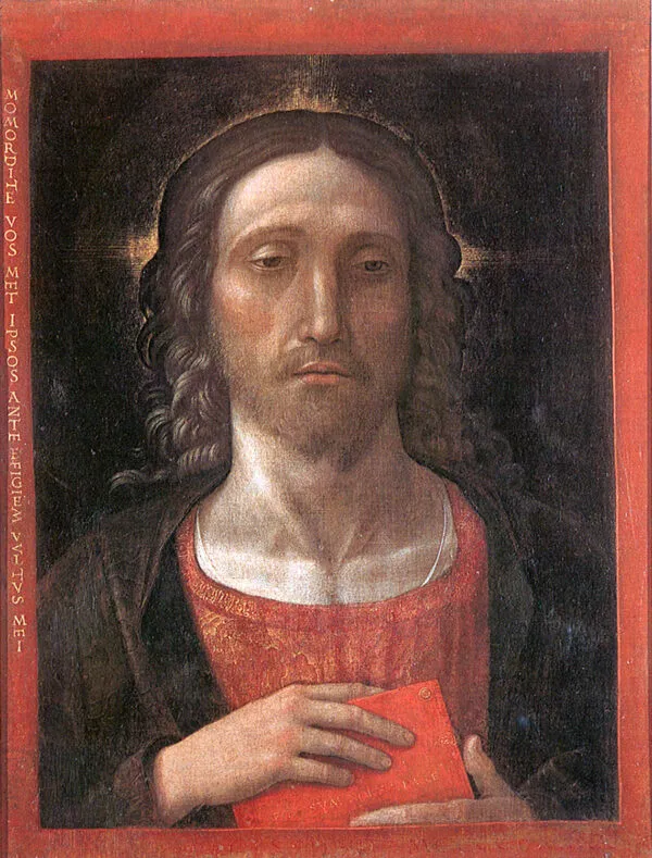 Christ the Redeemer (1493) by Andrea Mantegna — original painting reproduced as a hand-painted oil on canvas