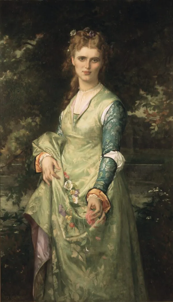Christina Nilsson, 1843-1921, opera-singer, as Ofelia (1873) by Alexandre Cabanel — original painting reproduced as a hand-painted oil on canvas
