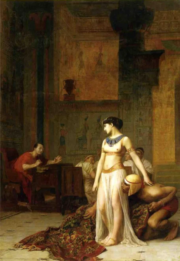 Cleopatra and Caesar (1866) by Jean-Léon Gérôme — original painting reproduced as a hand-painted oil on canvas