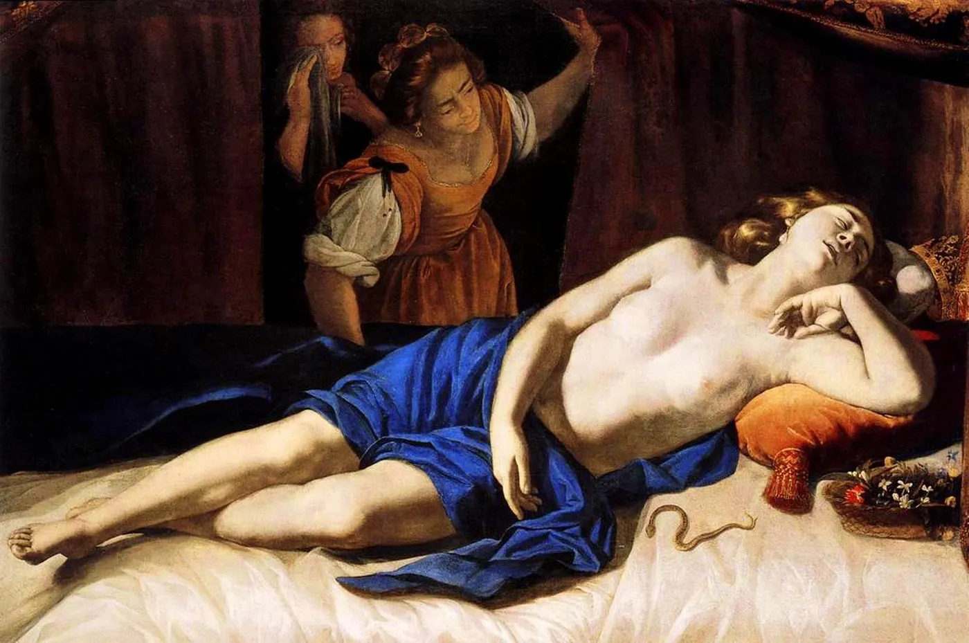 Cleopatra discovered by her servants — Artemisia Gentileschi