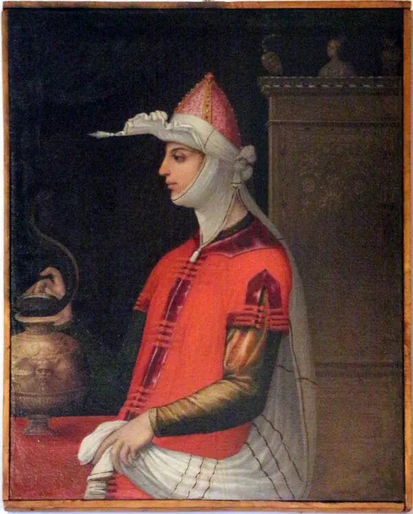 Cleopatra the Alchemist (1585) by Lavinia Fontana — original painting reproduced as a hand-painted oil on canvas