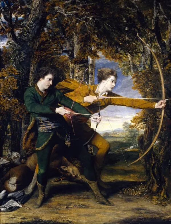 Colonel Acland and Lord Sydney: The Archers (1769) by Joshua Reynolds — original painting reproduced as a hand-painted oil on canvas